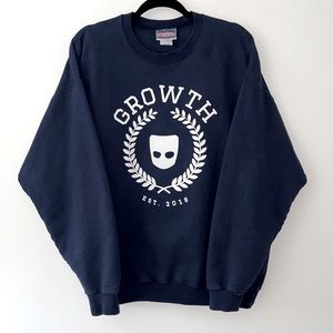 ‘Growth’ 🌱 1/1 custom made graphic logo pullover sweatshirt oversized box fit L